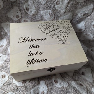 Wooden memory box, wooden keepsake box, wooden gift box, memory keepsake box, baby shower gift, baby memory box, storage box