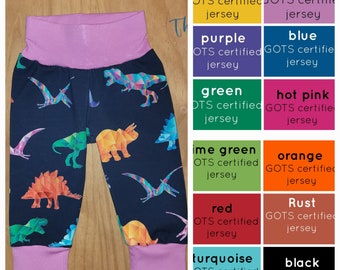 CUSTOMISABLE Dinosaur trousers, Dinosaur leggings, Childrens Dinosaur trousers, Dinosaur sweatpants, Dinosaur Loungewear