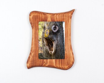 Natural beings photography, faces in trees, magical forest spirit, in a wooden frame 13 x 18 cm, unique
