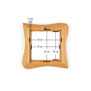Bilderrahmen Quadratisch, rustikaler Holzrahmen aus Lärche 15x15 cm, ausgefallener Bilderrahmen aus Echtholz, organisches Naturholz Unikat image 7