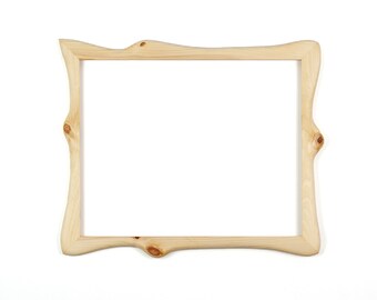 Natural wood picture frame, handmade wooden frame made of pine 40 x 50 cm, unique, poster frame
