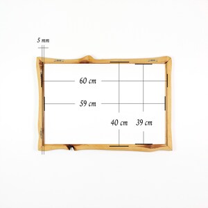 Bilderrahmen aus Echtholz – rustikaler Holzrahmen aus Kiefer, Naturholz Unikat 40x60 cm mit organischer Form, edler Holzrahmen für Leinwand afbeelding 7