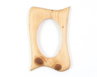 Oval wooden frame, small picture frame made of spruce, a handmade unique piece 10 x 15 cm