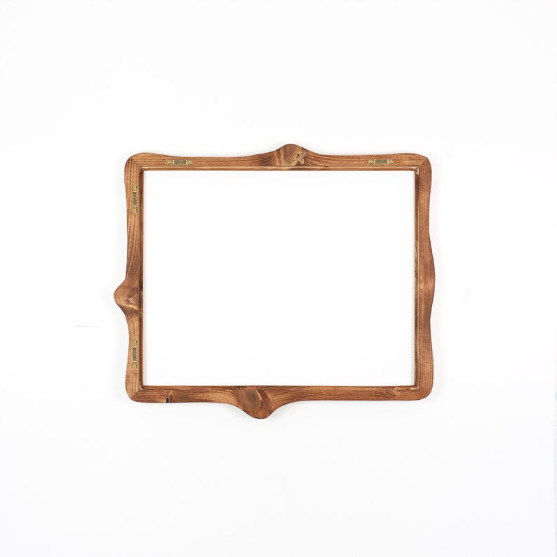 Bilderrahmen aus Holz, rustikaler Holzrahmen aus Fichte, handgefertigtes Naturholz Unikat 40x50 cm, Bilderrahmen aus Echtholz für Leinwand image 6