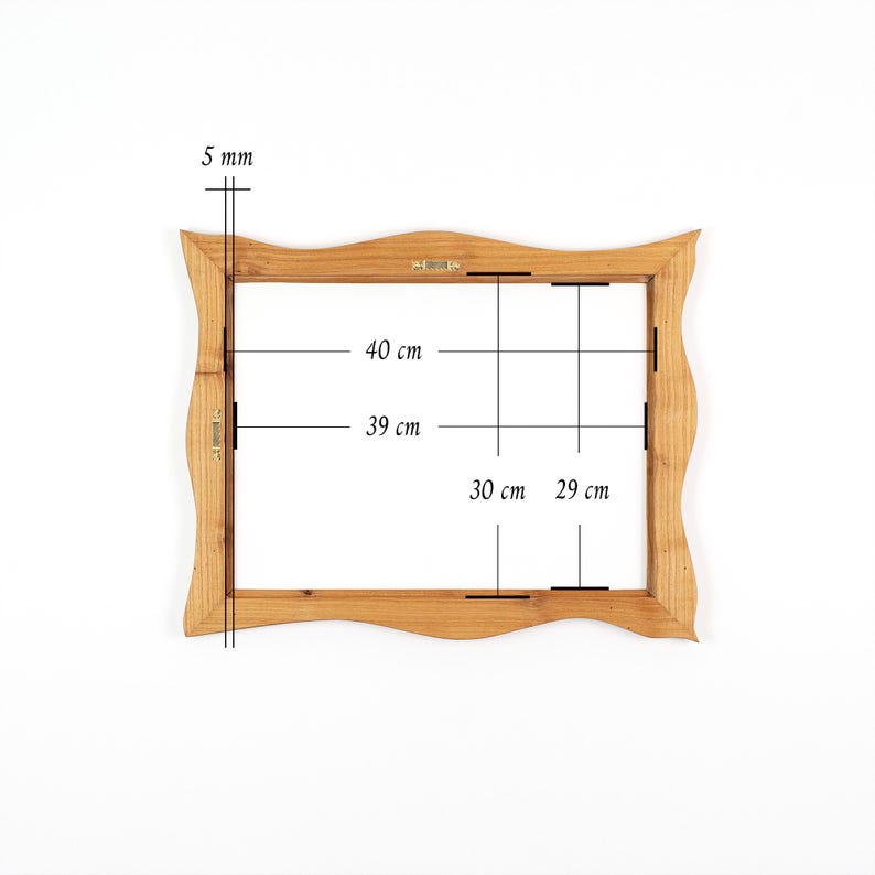 Bilderrahmen aus Echtholz – rustikaler Holzrahmen, handgefertigtes Unikat aus Kirschholz 30x40 cm, Naturholz mit organischer Form zdjęcie 8