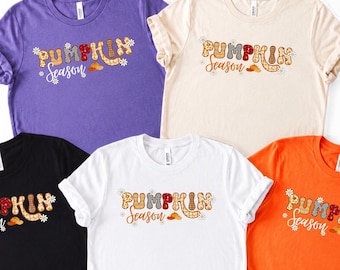 Pumpkin Season Sweathirt, Fall Pumpkin T-Shirt, Cute Autumn Graphic Tee, Thanksgiving Shirt, Pumpkin Lover Gift for Women