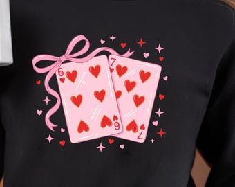 Coquette Valentine's Day Shirt: Playing Cards Heart Tee