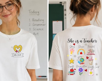 She Is A Teacher Shirt, Inspirational Teacher Shirt, Fifth Teacher T-Shirt, Back To School Shirt, Kindergarten Apparel