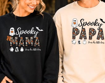 Personalized Spooky Papa Halloween Family Shirt, Spooky Mama Halloween Party Tee, Custom Halloween Sweatshirt, Family Matching 2026 Shirt