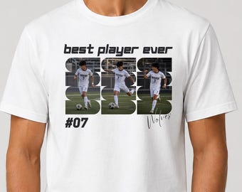 Custom Photo Collage Soccer Shirt, Shirt with Your Picture, Legend Cup Fan Tee, Soccer Legend Tee, Personalized Player Name Number Tee