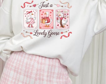 Funny Goose Valentine's Day Graphic Tee or Sweatshirt