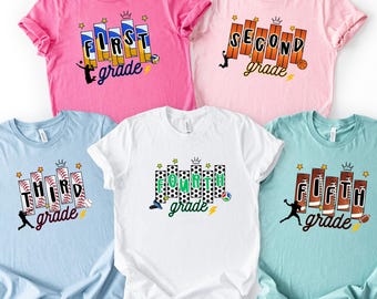Third Grade Shirt, Customizable Baseball Grade Shirt, Back To School Outfit, Basketball Lover  Sweatshirt, Sports Theme Educator
