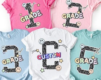 Custom Grade Level Teacher Shirt, Retro Teacher Shirt, Teacher Team Shirts, Grade Level Shirts, Matching Teacher Shirts, Teacher Name Shirt