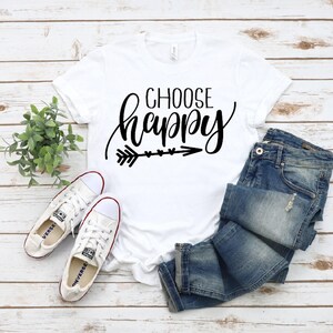 Choose Happy T-Shirt: Boho Inspirational Positive Tee