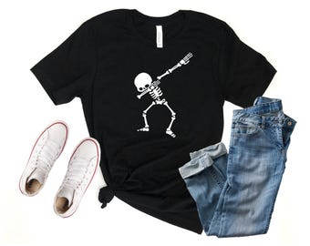 Dabbing Skeleton Halloween Shirt, Anatomy Graphic Tee
