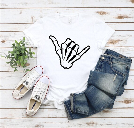 Hang Loose Skeleton Hand Shirt - Halloween Fall T-Shirt