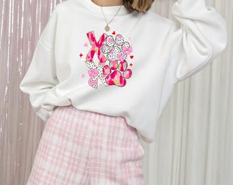 XOXO Paw T-Shirt, Gift for Dog Lover, V-day Graphic Tee, Dog Mom Sweatshirt