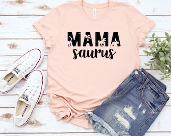 Mama Saurus Shirt: Funny Dinosaur Mom Tee