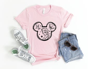 Camiseta de Elsa: Camiseta de vacaciones familiares - Diseño "Déjalo ir"