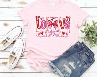 Coquette Valentine Shirt: Heart Bow Sweatshirt