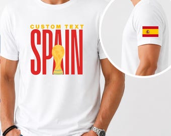 Spain 2026 World Cup Tee, Custom Soccer Fan Shirt, Personalized Name Number Sweatshirt