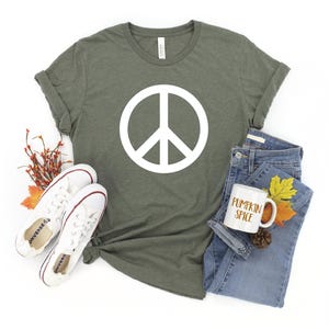 Peace Sign T-Shirt: Soft Combed Cotton, Hippie Tee