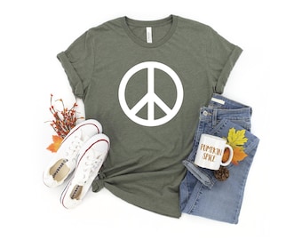 Peace Sign T-Shirt: Soft Combed Cotton, Hippie Tee