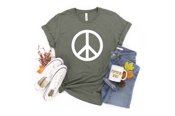Peace Sign T-Shirt: Soft Combed Cotton, Hippie Tee