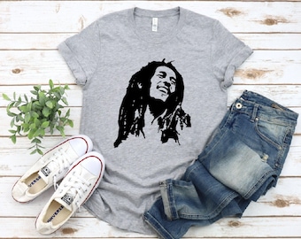 T-shirt graphique Bob Marley : chemise rock & roll vintage