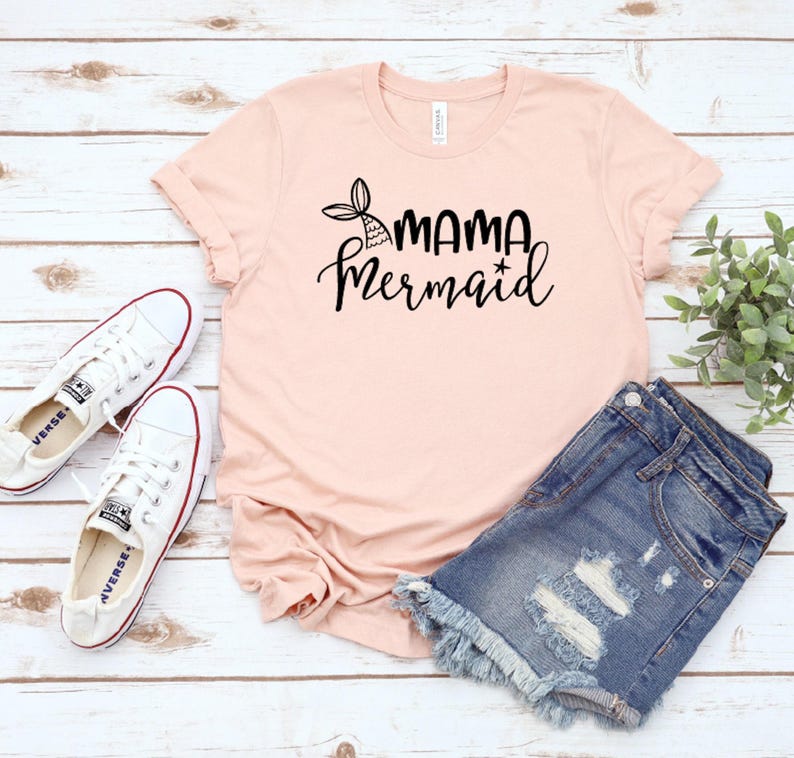 Mama Mermaid Shirt: Soft Cotton Mother's Day Tee image 1
