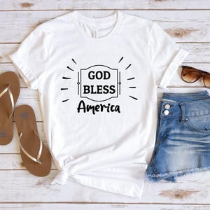 God Bless America Shirt: 4th of July USA Patriotic Tee image 1