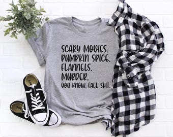 Chemise d'automne citrouille épicée de films d'horreur - T-shirt d'Halloween confortable