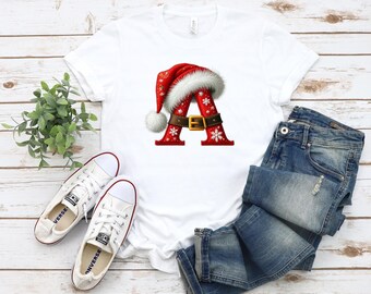 Personalized Santa Christmas Family Shirt: Custom Name Holiday Cotton Tee