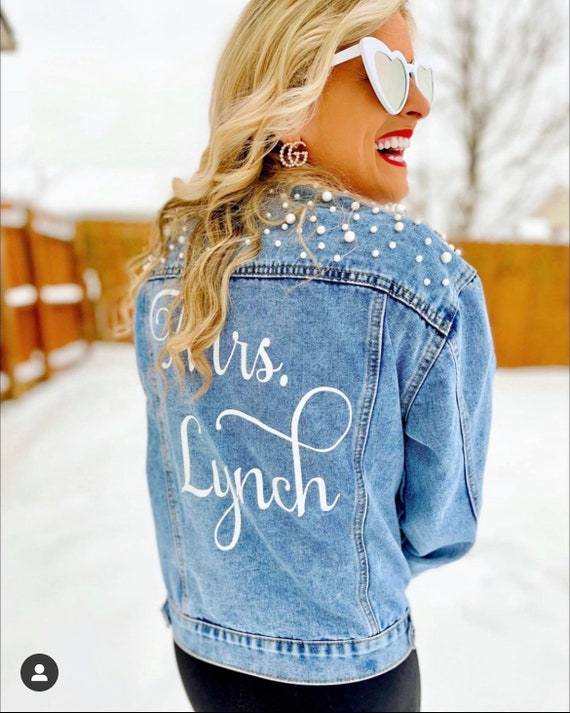 Mrs Jean Jacket Bride Jean Jacket Mrs 