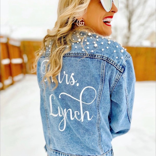 Bride Denim Jacket, Customized Personalized Jacket, Future Mrs., Bride to Be, Mrs. Jean Jacket