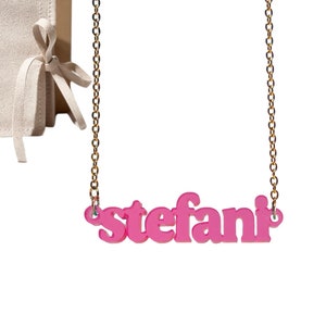 Custom Acrylic Necklace – Personalized Name Jewelry, Monogram Pendant, Customizable Gifts for Her, Lightweight Jewelry, Women’s Accessories