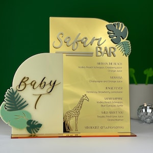 Safari-Thema-Barkarte, Safari-Bar, Barkarte, Getränkekarte, Barschild, Getränkeschild, Safari-Dekor, benutzerdefinierte Barkarte, benutzerdefiniertes Menü, Menükarte