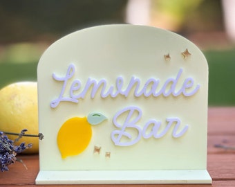 lemonade bar sign, lemonade table sign, lemon theme, acrylic table sign, lemonade sign, wedding table sign, lemonade bar