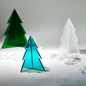 Countertop Christmas Tree, Rainbow Acrylic Mini Christmas Trees, Ideal Table Top Christmas Tree, Decorative Christmas Trees