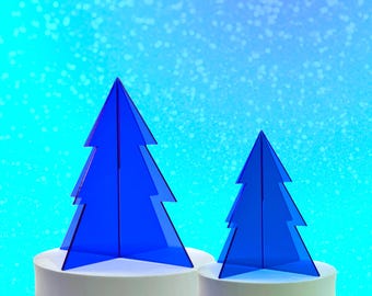 Matches21 Decorazione Natalizia – Due Alberi Di Natale In Vetro Argentato Per Tavolo, Elegante Set Invernale Per La Casa