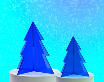 Matches21 Decorazione Natalizia – Due Alberi Di Natale In Vetro Argentato Per Tavolo, Elegante Set Invernale Per La Casa