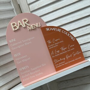 Bar Menu, Boho Menu, Boho Wedding, Food Menu, Drink Menu, Custom Food ...