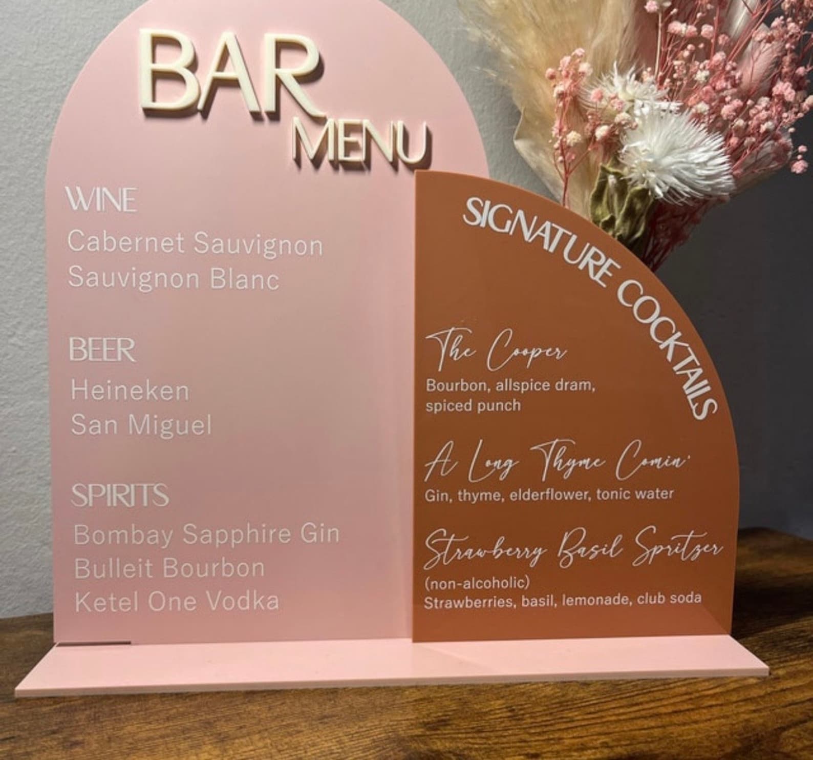 Bar Menu Boho Menu Boho Wedding Food Menu Drink Menu - Etsy