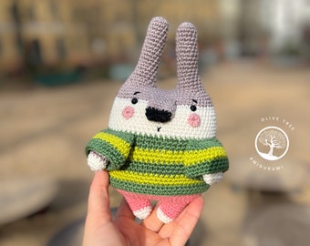 Amigurumi CROCHET PATTERN Sam the Rabbit • Crochet toy pattern • Amigurumi tutorial • PDF Pattern • Instant download