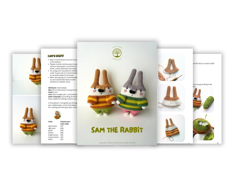 Amigurumi Crochet Pattern • Sam the Rabbit Toy (PDF Pattern) - Etsy