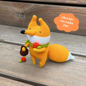 Amigurumi CROCHET PATTERN The Fox and the Apple Harvest • Crochet toy pattern • Amigurumi tutorial • PDF Pattern • Instant download