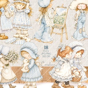 Sarah Kay BLUE Shabby Chic Presents decoupage  scrapbooking