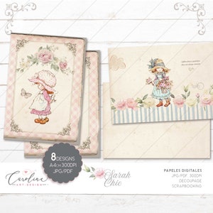 Digital paper, Sarah Kay, Shabby Chic, Presents, decoupage, scrapbooking,