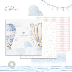 Papers, Digital prints, design, decoupage, personal design, scrapbooking, kids, balloons, invitations, cards, Nursery Art, Baby Shower