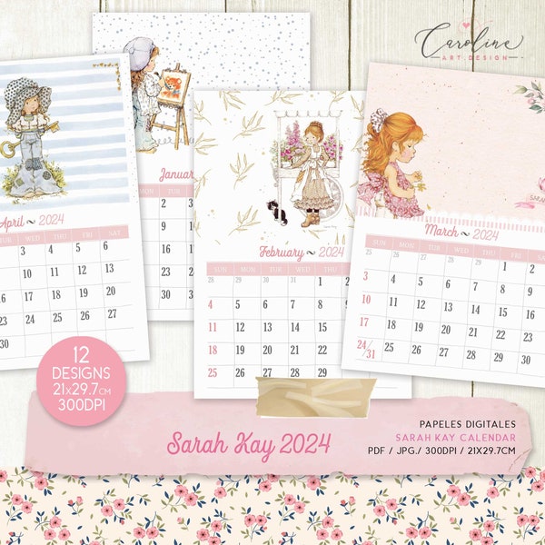 CALENDRIER 2024 Sarah Kay, Shabby Chic, Romantique